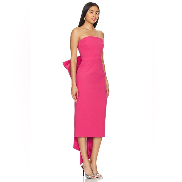 Rebecca Vallance Anais Bow Midi Dress in Rose Pink Aus 6/US 2 - Picture 3 of 14